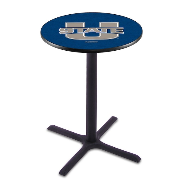 42" Blk Wrinkle Utah State Pub Table